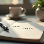 Bureau moderne avec livre de grammaire française ouvert