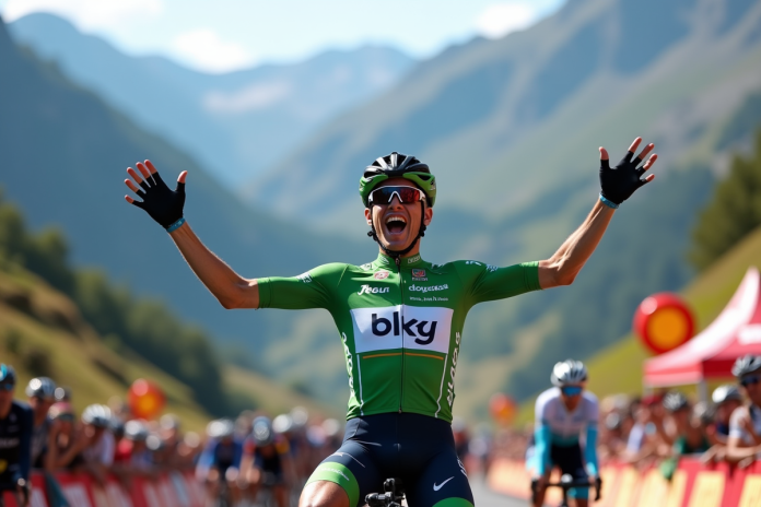 cavendish-victoire-pyrenees Mark Cavendish célèbre sa victoire au Plateau de Beille