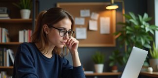 LMN : Les raisons de la puissance des LLM en détail Jeune femme concentrée travaillant sur son ordinateur dans un bureau moderne