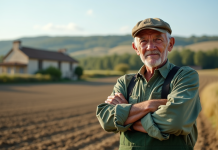 Terre en France : qui en détient le plus ? Découvrez les grands propriétaires Vieux fermier français dans un champ labouré