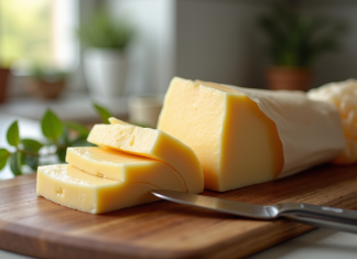 Comment conserver du foie gras ? Focus sur la congélation Tranche de foie gras sur planche en bois avec couteau