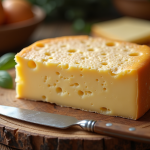 Gros plan sur un fromage corse avec un couteau rustique