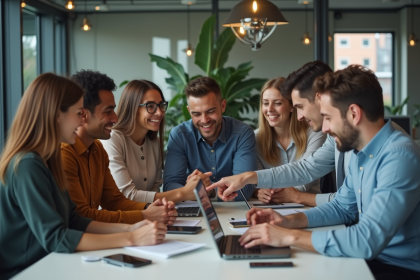 Groupe de professionnels Millennials en réunion de travail