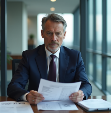 Homme d'affaires en costume dans un bureau moderne