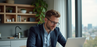 Investir dans l’immobilier avec 1000 € : conseils et stratégies efficaces Homme détendu analysant des annonces immobilières à la maison