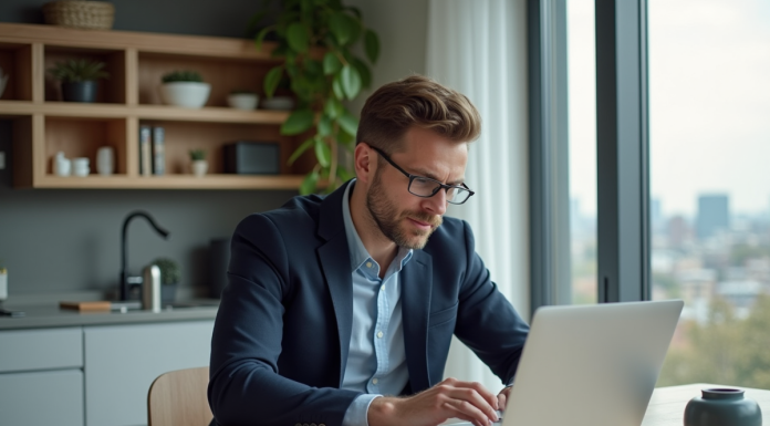 Investir dans l’immobilier avec 1000 € : conseils et stratégies efficaces Homme détendu analysant des annonces immobilières à la maison