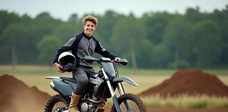 Les meilleures marques de moto de cross 125 en 2025 Jeune motard en motocross avec bike propre et équipement moderne