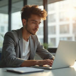 Jeune professionnel dans un bureau lumineux à Lyon
