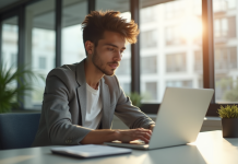 Jeune professionnel dans un bureau lumineux à Lyon