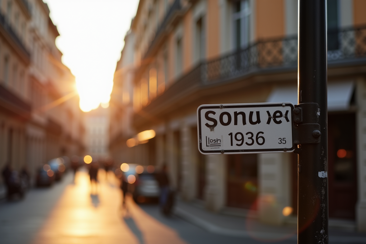 Panneau postal dans la rue à Lyon lors de l