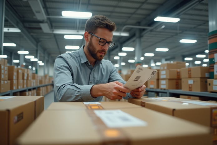 personne-tri-parcels-lyon Personne triant des colis dans un centre logistique à Lyon