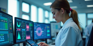 Pourquoi digitaliser la gestion de la dosimétrie en laboratoire ? Technicien en laboratoire utilisant une tablette pour la dosimetrie